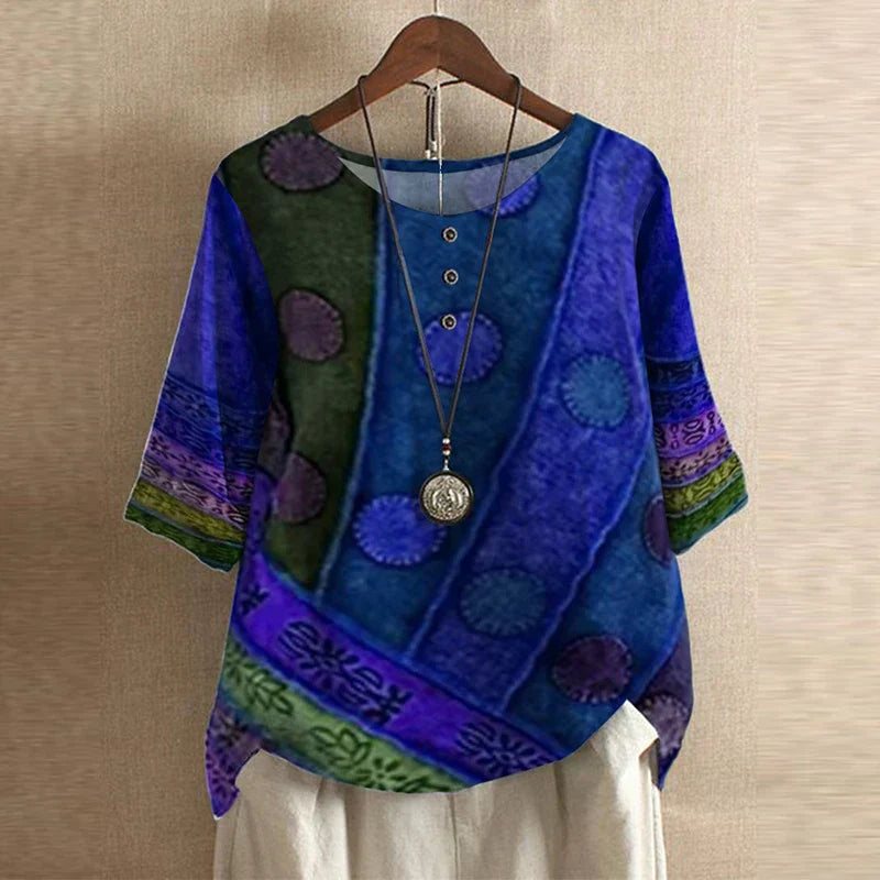 Women's Retro Blouse | Floral | Celestine™ Back