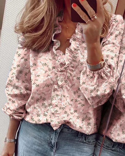 Women's Ruffles Blouse | Balloon Sleeve | Celestina™ Back