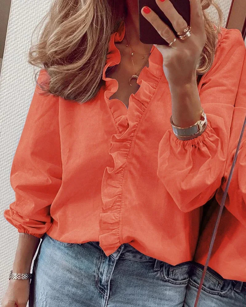 Women's Ruffles Blouse | Balloon Sleeve | Celestina™ Hero