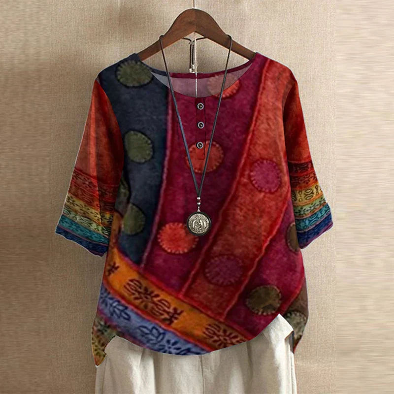 Women's Retro Blouse | Floral | Celestine™ Side