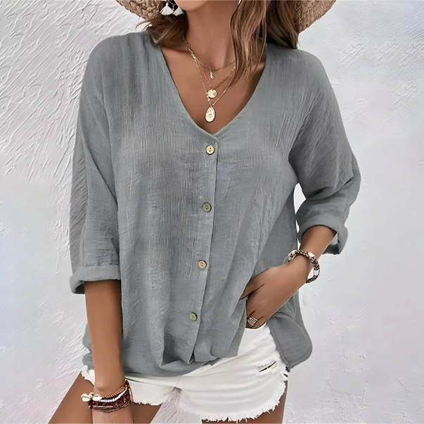 Women's Relaxed Button-Up Blouse | Seraphine™ Front