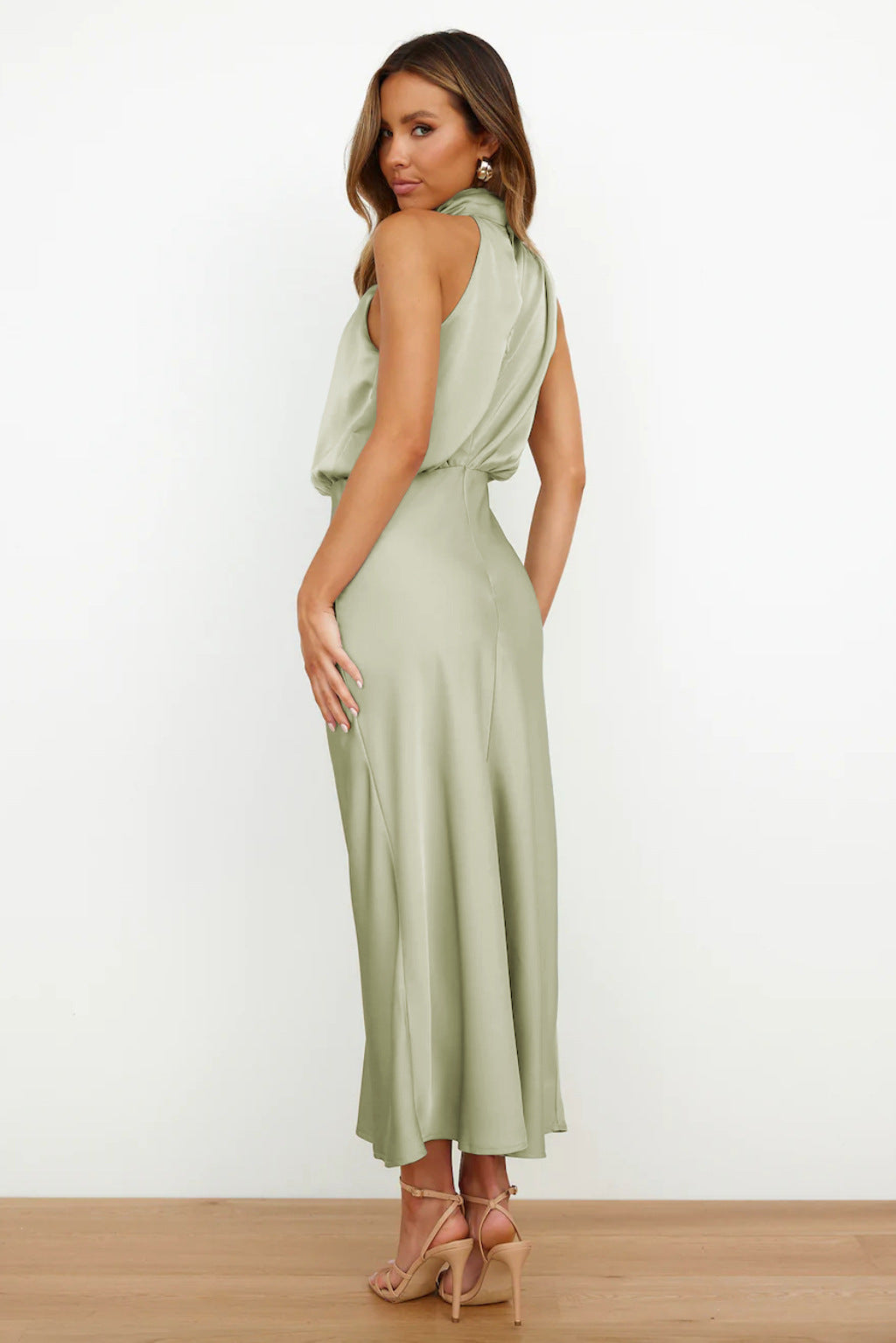 Women's Elegant Halter Evening Dress | Seralynn™ Detail
