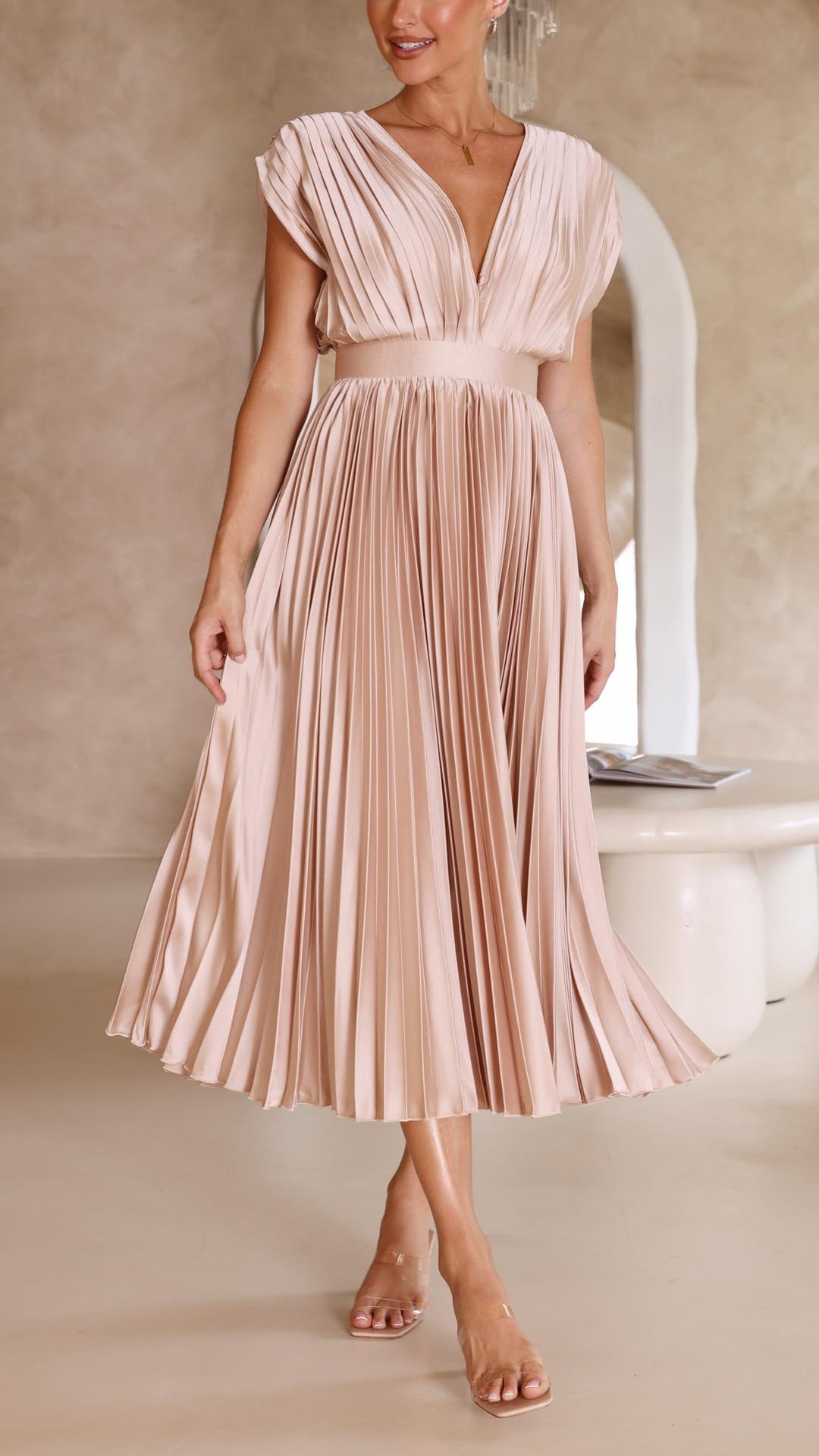 Women's Elegant Pleated Maxi Dress | Seraphine™ Lifestyle
