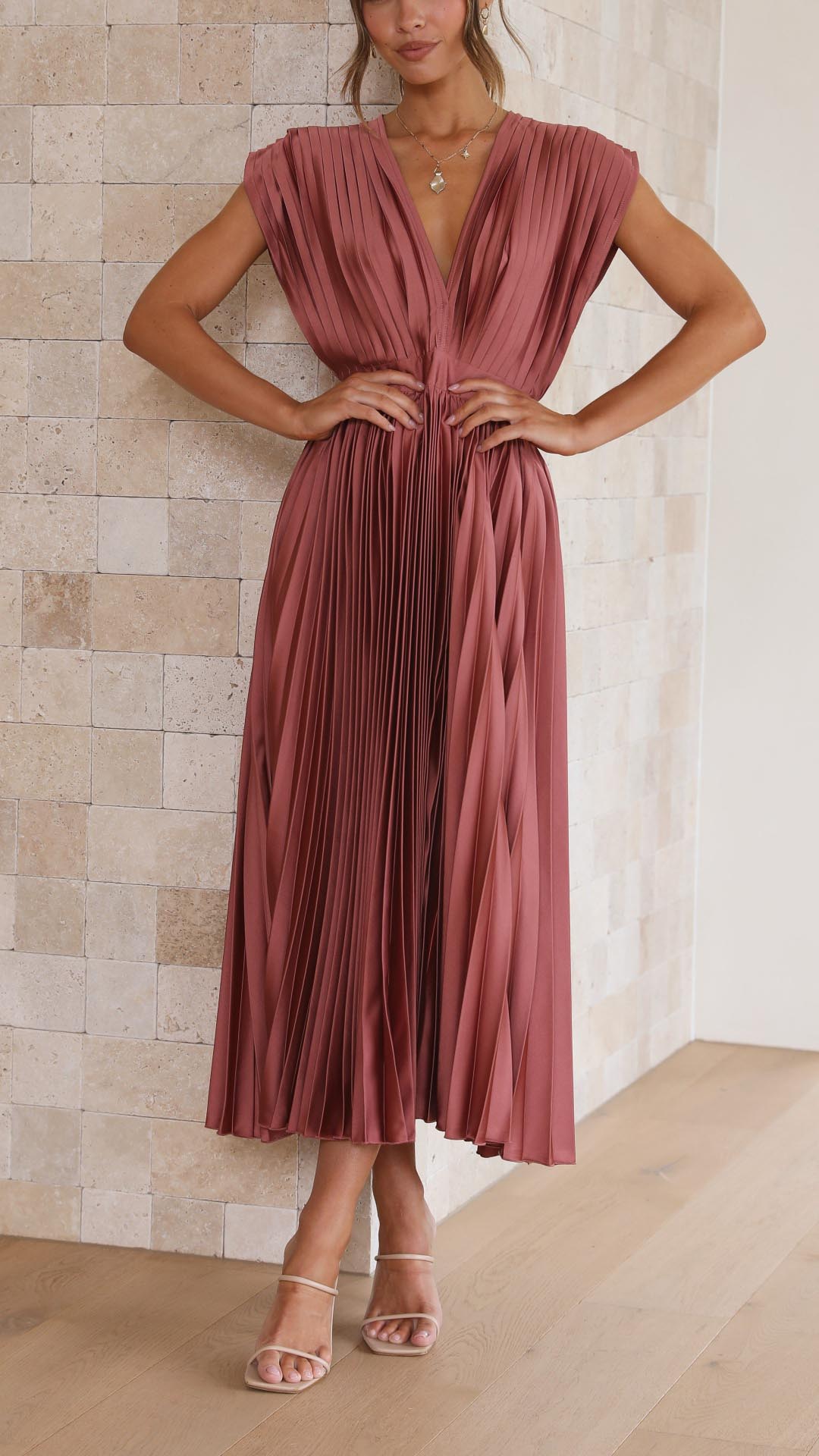 Women's Elegant Pleated Maxi Dress | Seraphine™ Hero