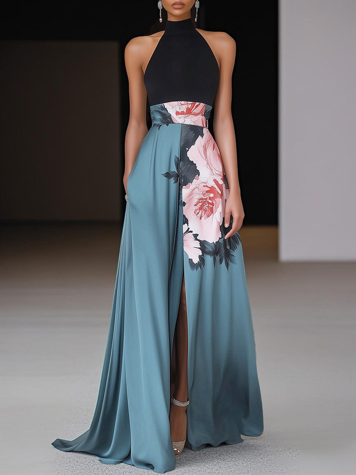 Women's Floral Sleeveless Maxi Dress | Seraphina™ Hero