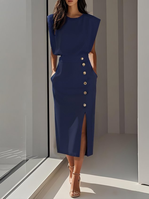 Women's Elegant Effortless Graduation Dress | Charm Midi | Seraphina™ Angle