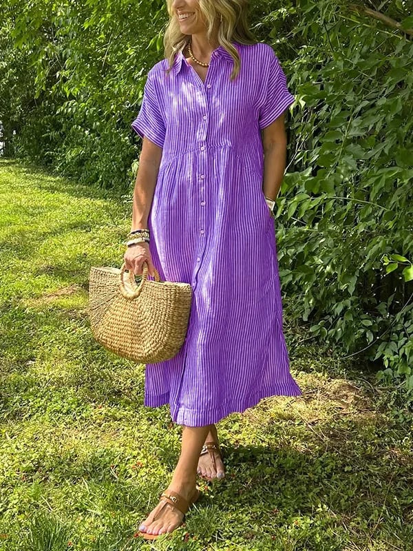 Women's Striped Shirt Dress | Valentara™ Lifestyle