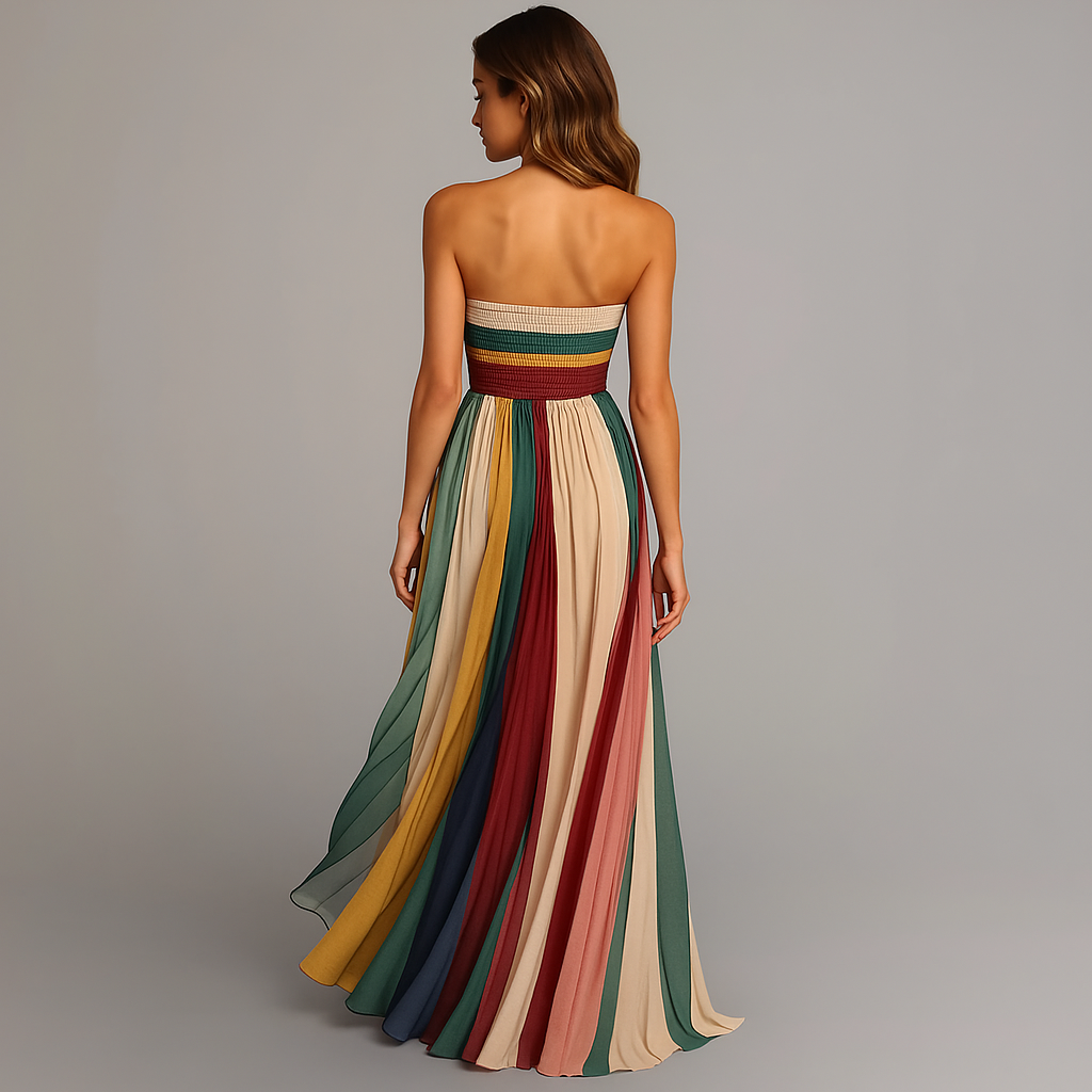 Women's Holiday Glam Maxi Dress | Strapless | Celeste™ Side