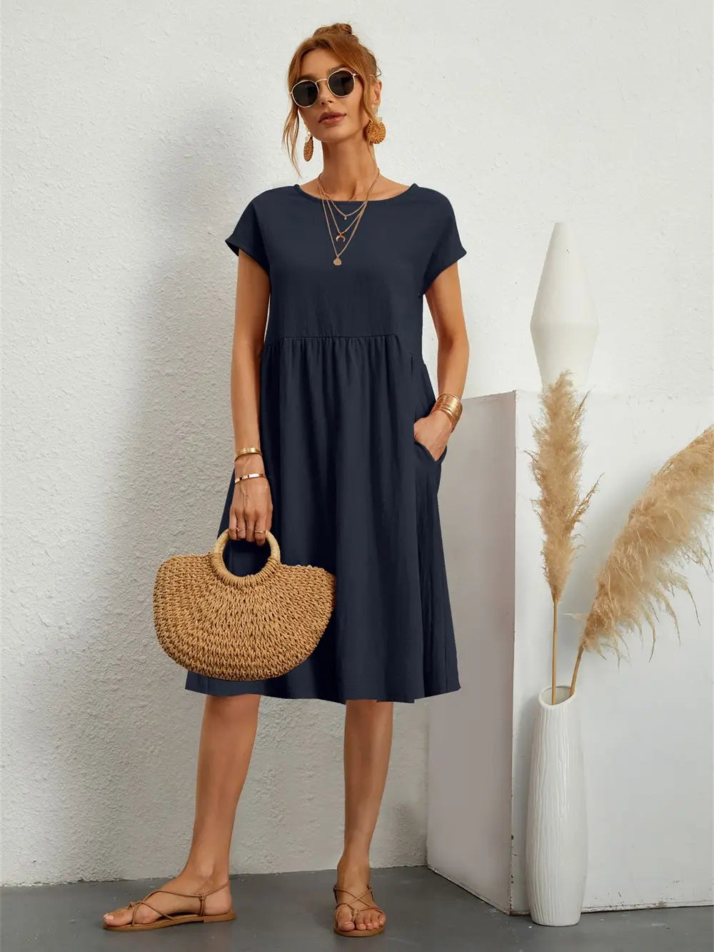Women's Casual Pocket Dress | Bellacora™ Back