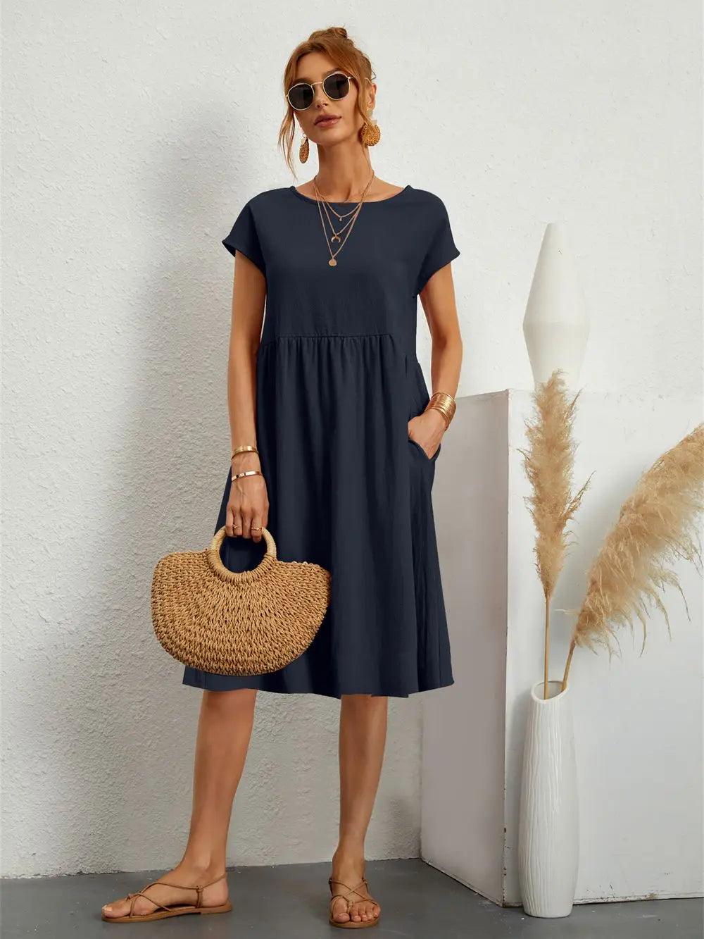 Women's Casual Pocket Dress | Bellacora™ Angle