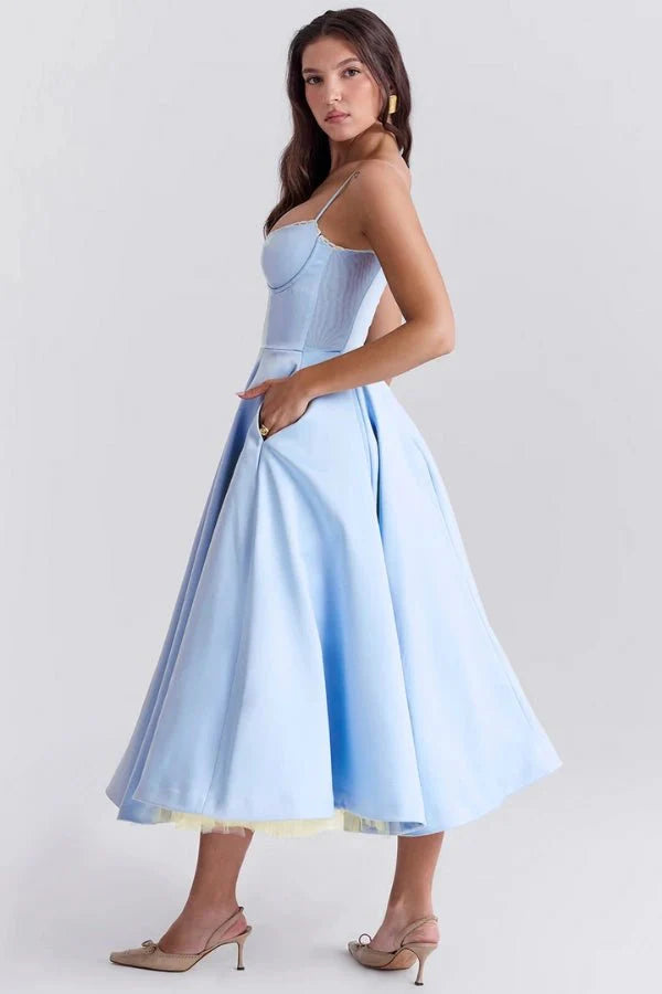 Women's Satin Wedding Guest Dress | Tulle | Aurelianna™ View 11