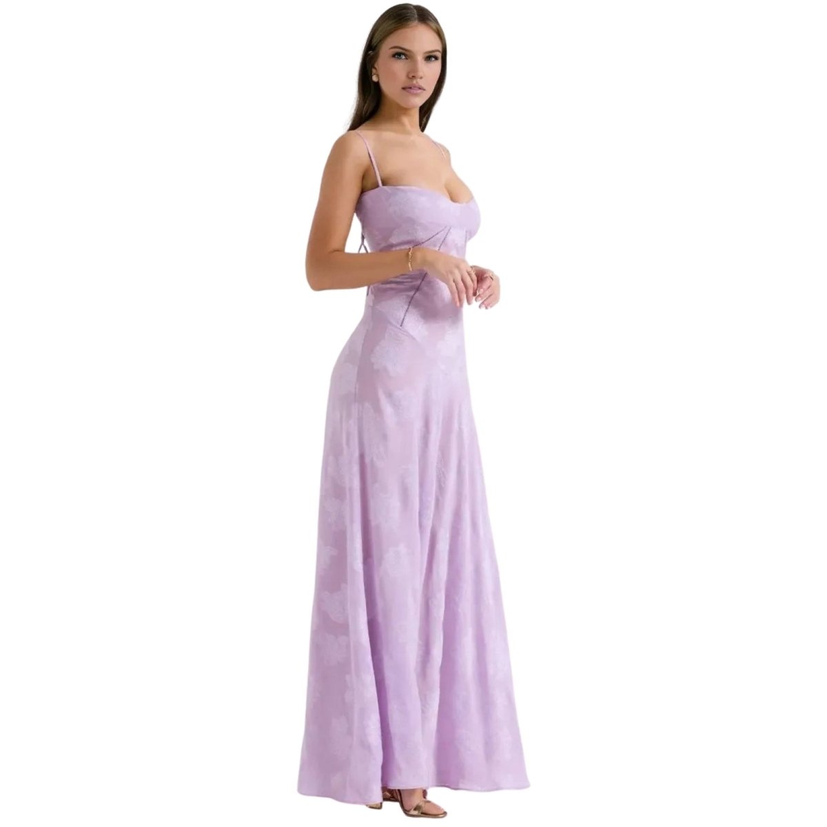 Women's Floral Jacquard Wedding Guest Dress | Etherelynn™ View 24