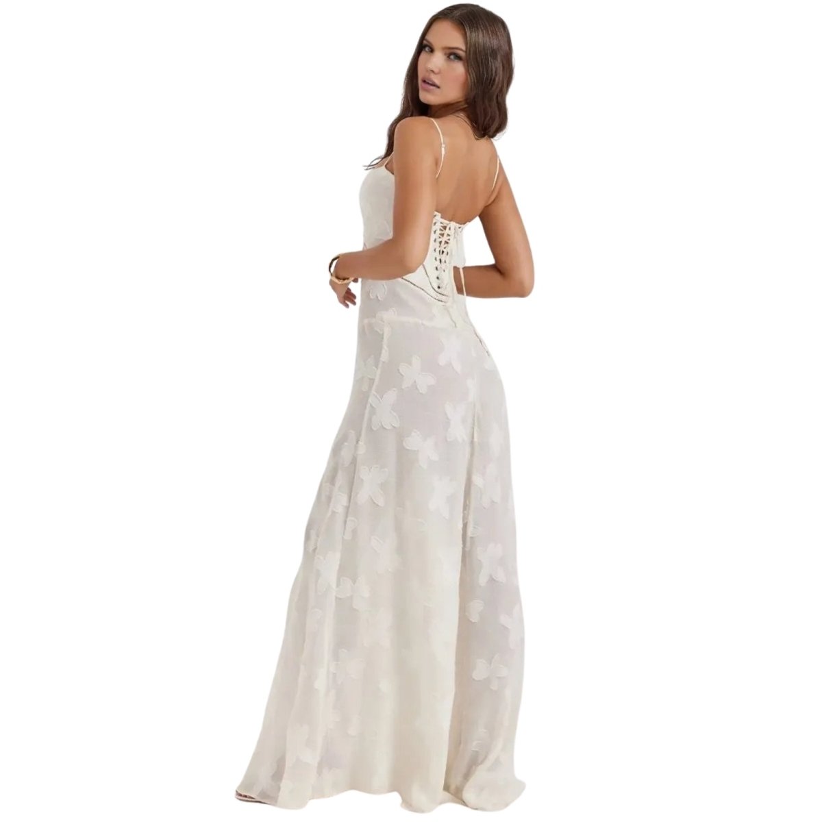 Women's Floral Jacquard Wedding Guest Dress | Etherelynn™ Side