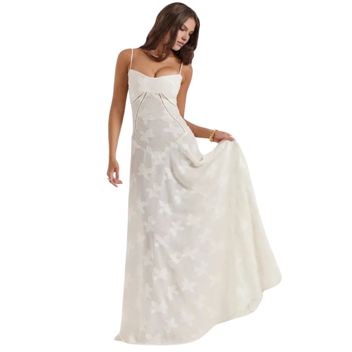 Women's Floral Jacquard Wedding Guest Dress | Etherelynn™ Front