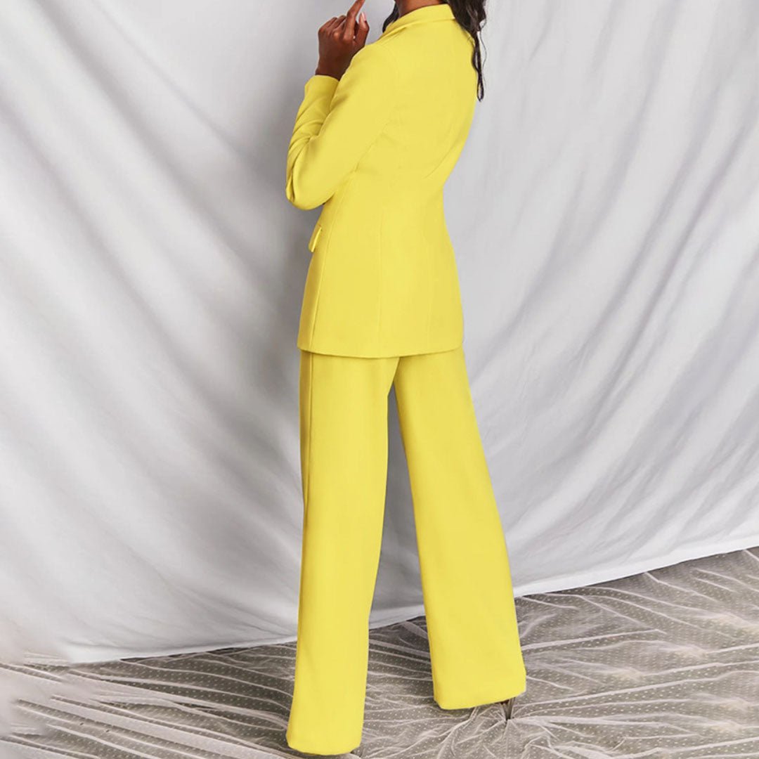 Women's Chic Blazer & Trousers Set | Elysiara™ Side