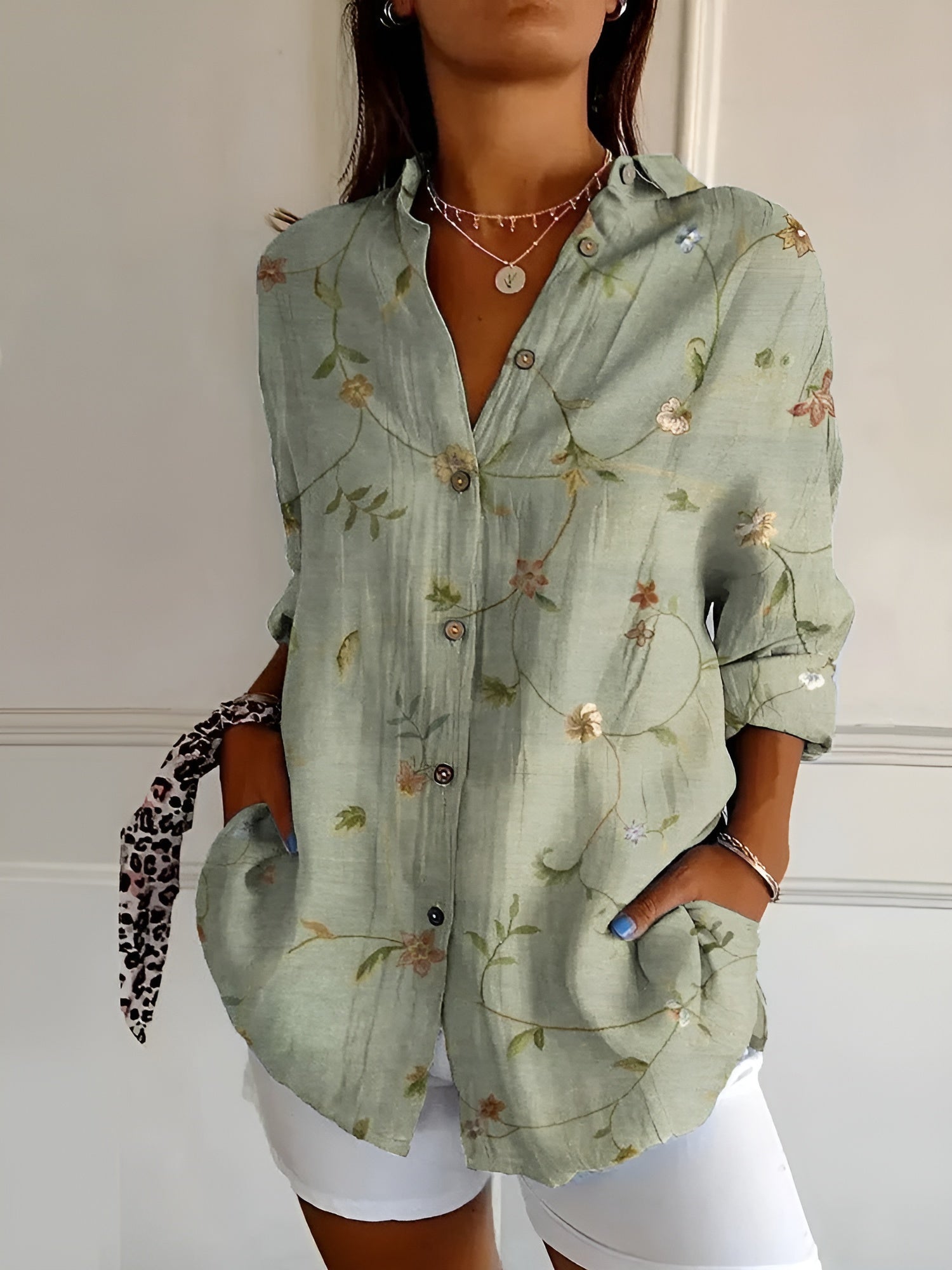Women's Chic Blouse Whimsical Prints | Seraphine™ Front