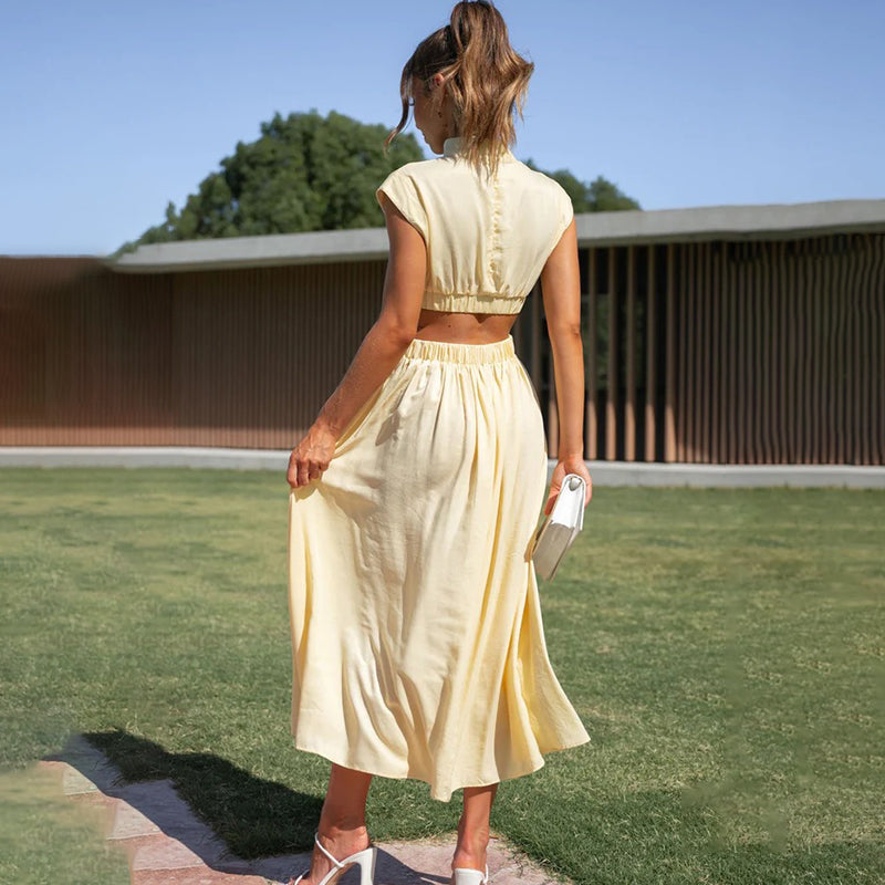 Women's Halter Elegance Dress | Valentara™ Angle