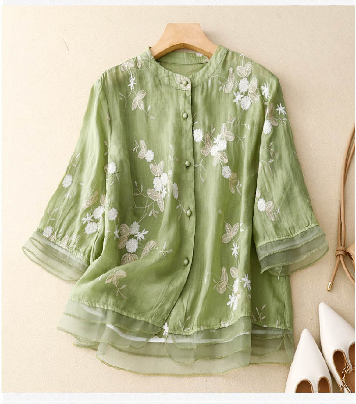 Women's Chic Floral Blouse | Embroidered | Seraphine™ Hero